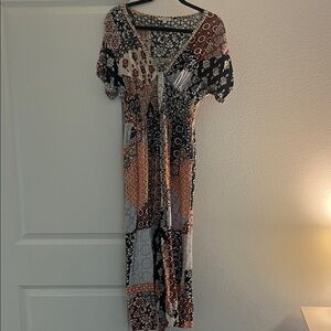 Patrons of Peace Multicolor Patchwork Maxi Jumpsuit Sz M